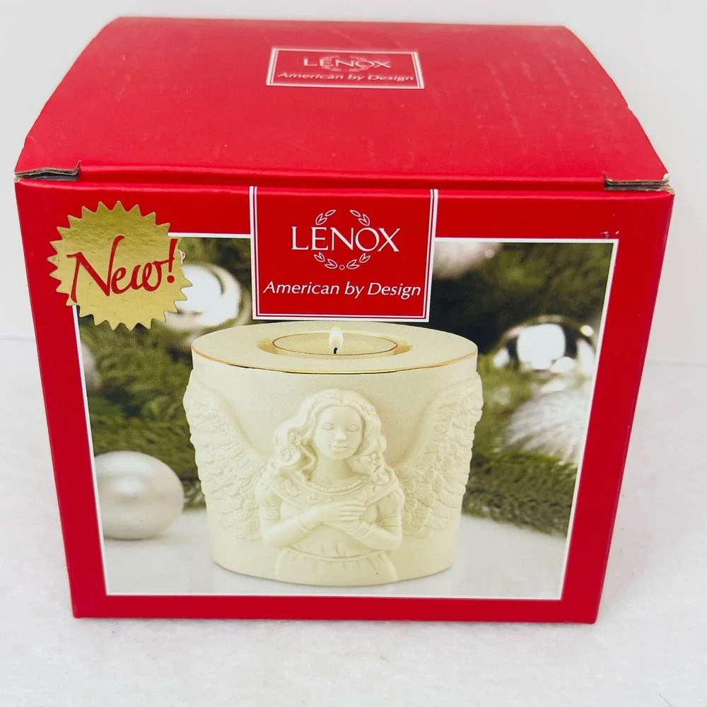 Lenox Radiant Light Angel Votive Ivory Porcelain Gold Trim Candle Holder 863056
